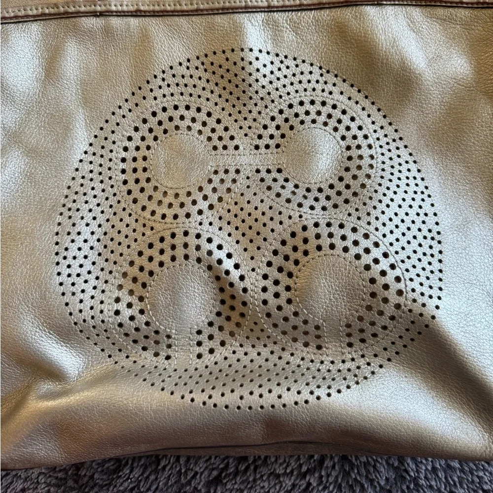 COACH Audrey Gold Perforated Leather Tote